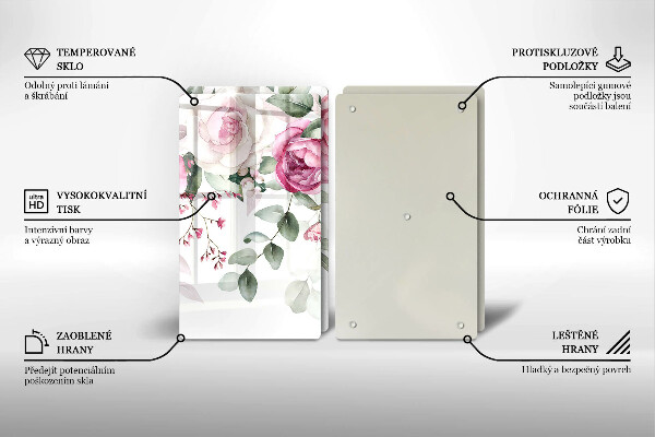 De vidrio templado Rosas acuarelas