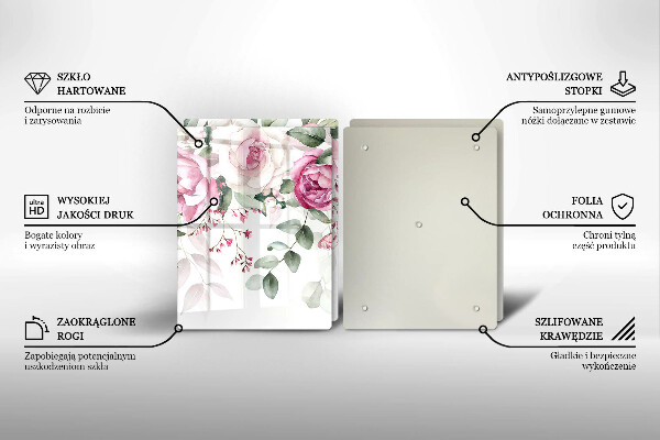 De vidrio templado Rosas acuarelas