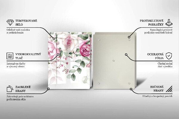 De vidrio templado Rosas acuarelas