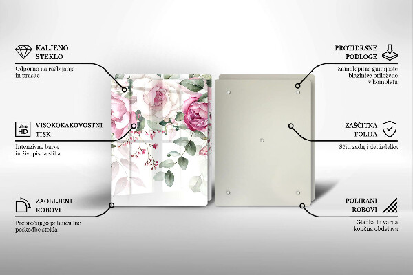 De vidrio templado Rosas acuarelas