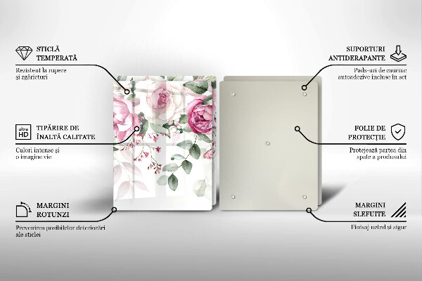 De vidrio templado Rosas acuarelas