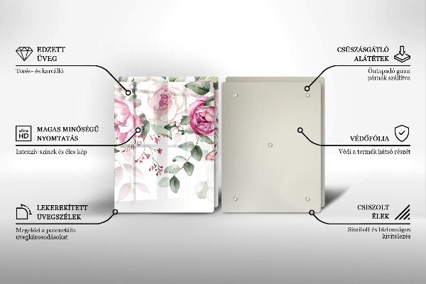 De vidrio templado Rosas acuarelas