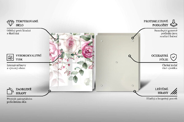 De vidrio templado Rosas acuarelas