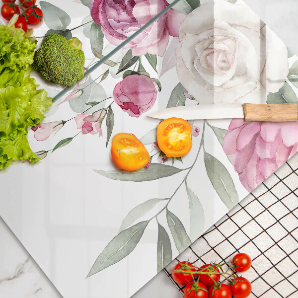 De vidrio templado Rosas acuarelas