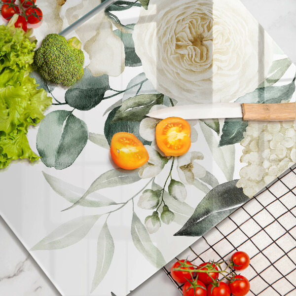 De vidrio templado Flores de acuarela