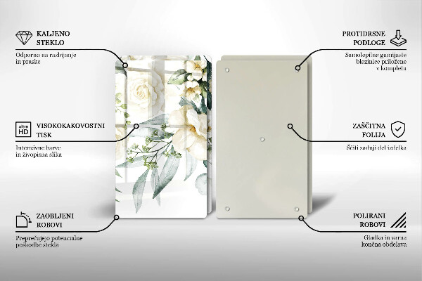 De vidrio templado Flores de acuarela