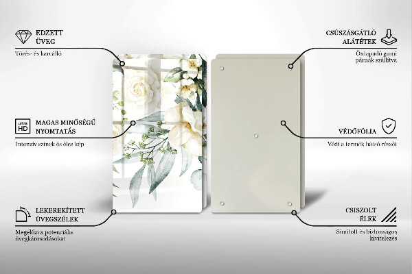 De vidrio templado Flores de acuarela