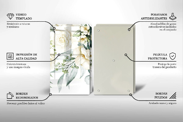 De vidrio templado Flores de acuarela