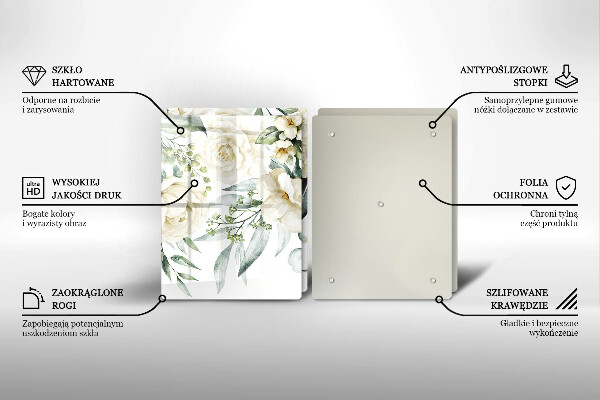 De vidrio templado Flores de acuarela