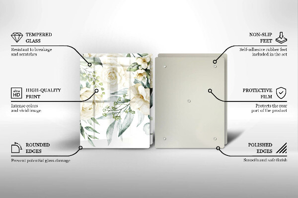 De vidrio templado Flores de acuarela