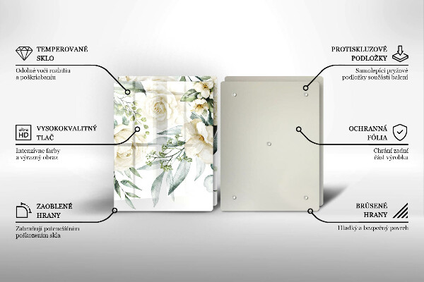 De vidrio templado Flores de acuarela