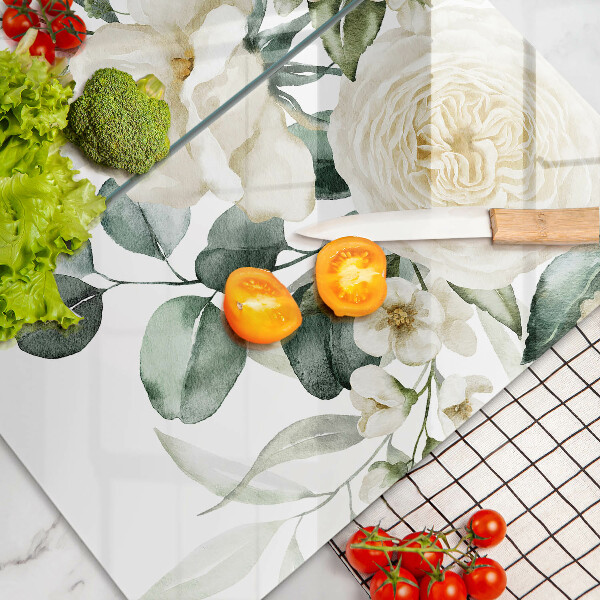 De vidrio templado Flores de acuarela