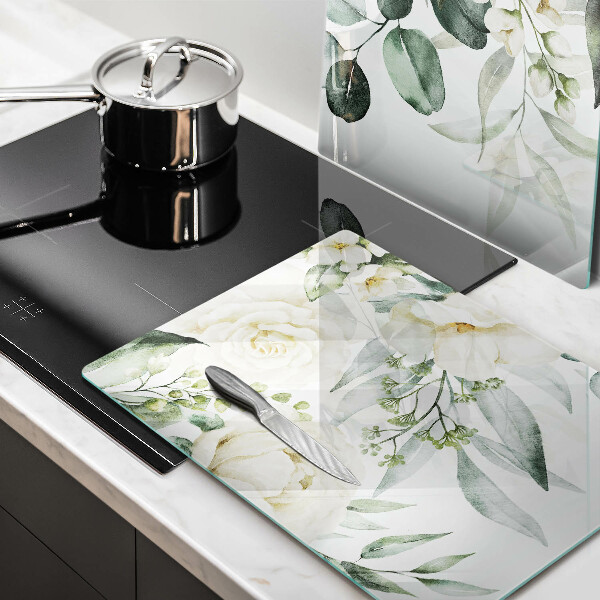 De vidrio templado Flores de acuarela