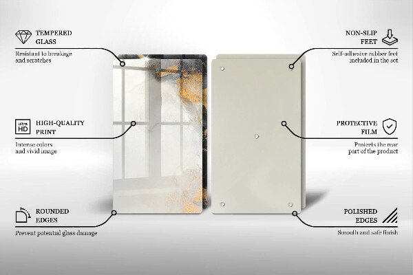 De vidrio templado Abstracción con oro