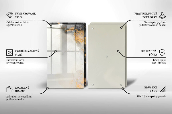 De vidrio templado Abstracción con oro