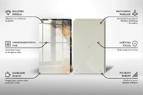 De vidrio templado Abstracción con oro