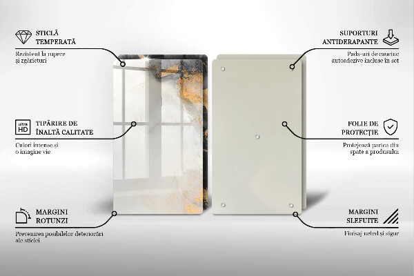 De vidrio templado Abstracción con oro