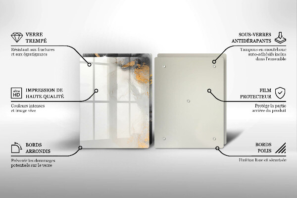 De vidrio templado Abstracción con oro