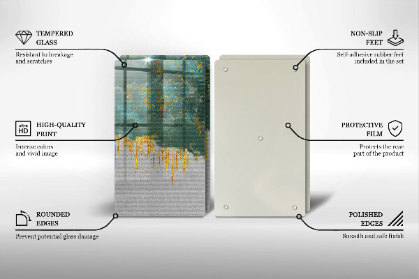 De vidrio templado Abstracción con oro