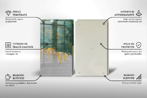 De vidrio templado Abstracción con oro