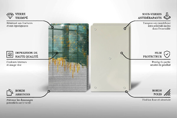 De vidrio templado Abstracción con oro