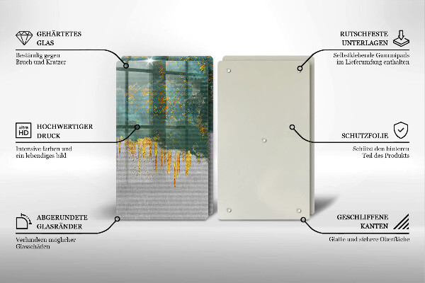 De vidrio templado Abstracción con oro