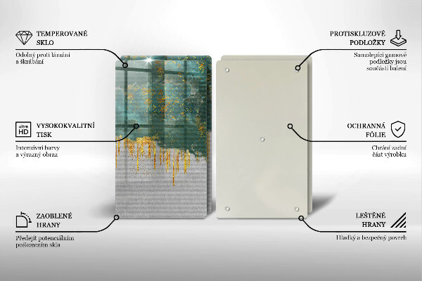 De vidrio templado Abstracción con oro