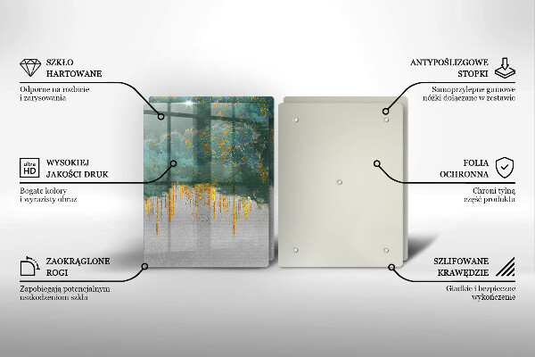 De vidrio templado Abstracción con oro