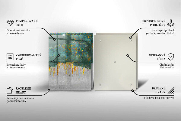 De vidrio templado Abstracción con oro