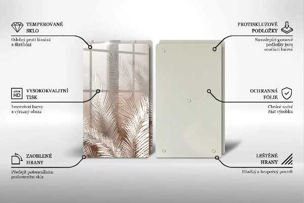 De vidrio templado Hojas de vegetación boho