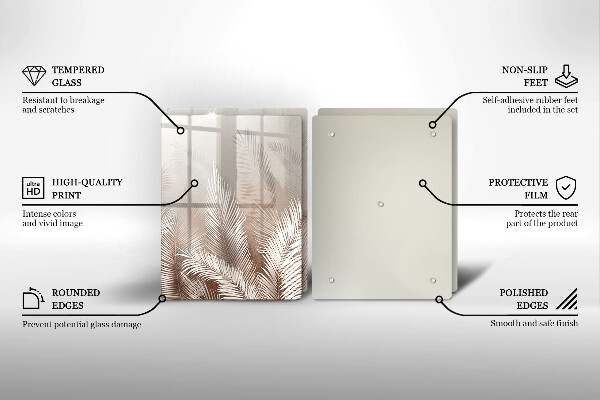 De vidrio templado Hojas de vegetación boho