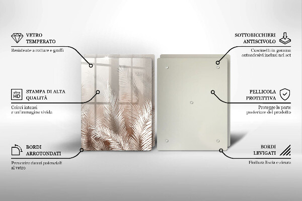 De vidrio templado Hojas de vegetación boho