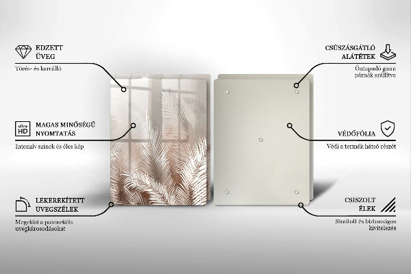 De vidrio templado Hojas de vegetación boho