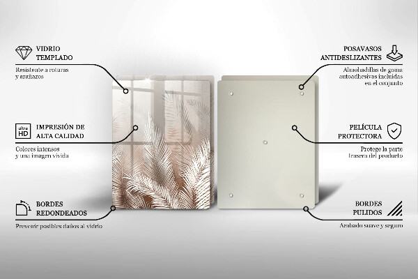 De vidrio templado Hojas de vegetación boho