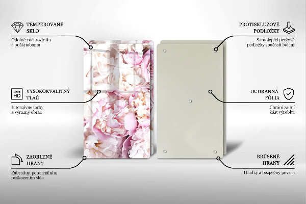 De vidrio templado Ramo de peonías