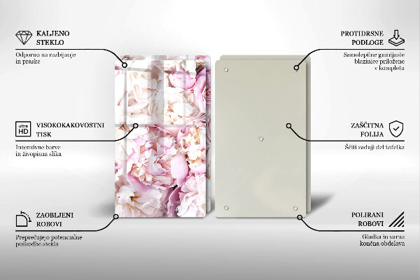 De vidrio templado Ramo de peonías