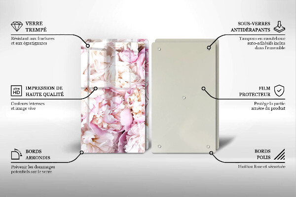 De vidrio templado Ramo de peonías