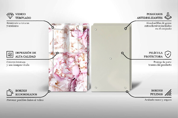 De vidrio templado Ramo de peonías