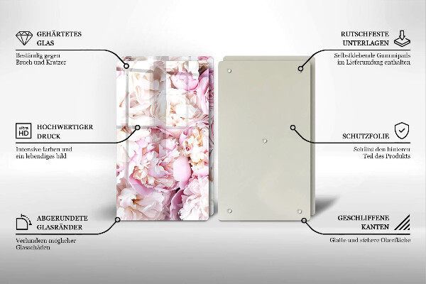 De vidrio templado Ramo de peonías