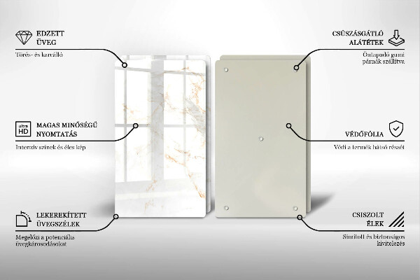 De vidrio templado Piedra de mármol elegante