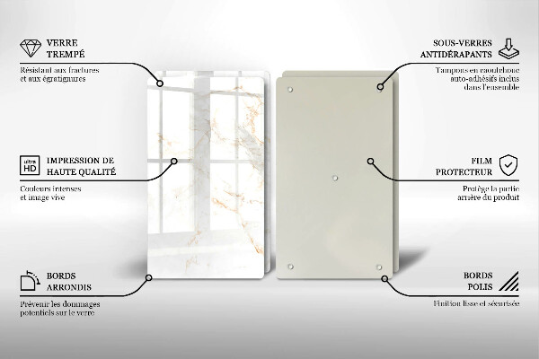 De vidrio templado Piedra de mármol elegante