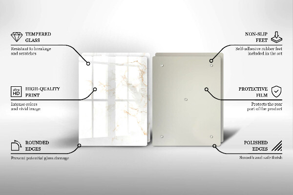 De vidrio templado Piedra de mármol elegante