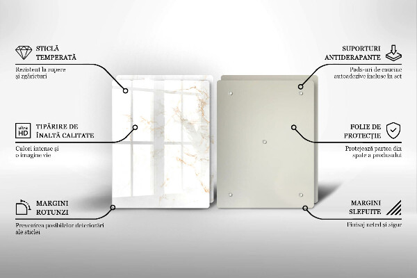 De vidrio templado Piedra de mármol elegante