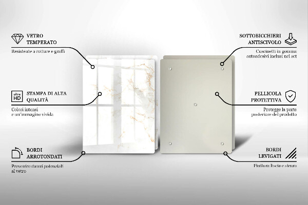 De vidrio templado Piedra de mármol elegante