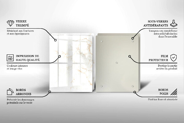 De vidrio templado Piedra de mármol elegante