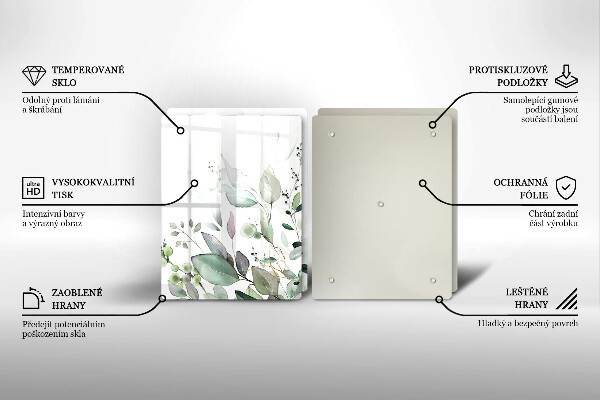 De vidrio templado Plantas de acuarela