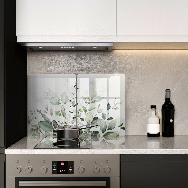 De vidrio templado Plantas de acuarela