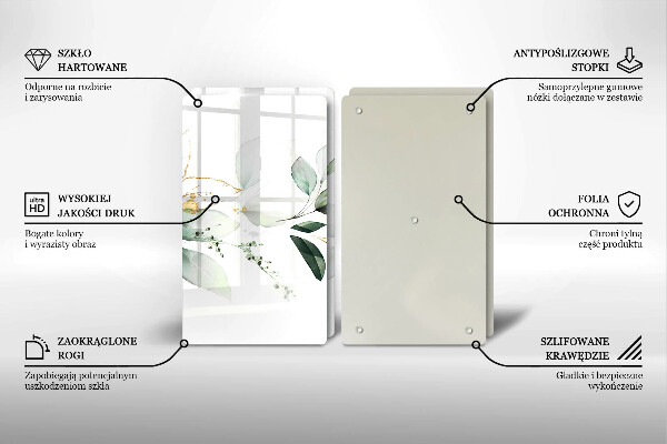 De vidrio templado Hojas de acuarela