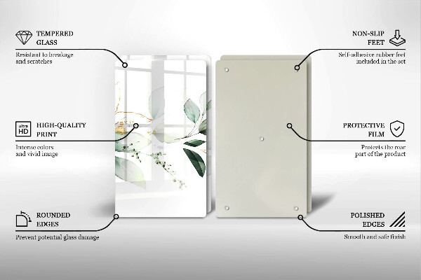 De vidrio templado Hojas de acuarela