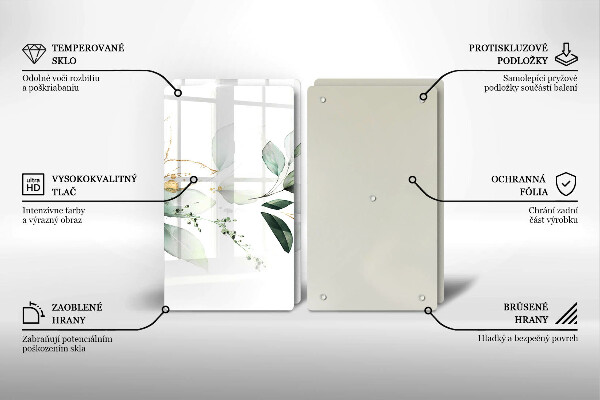 De vidrio templado Hojas de acuarela